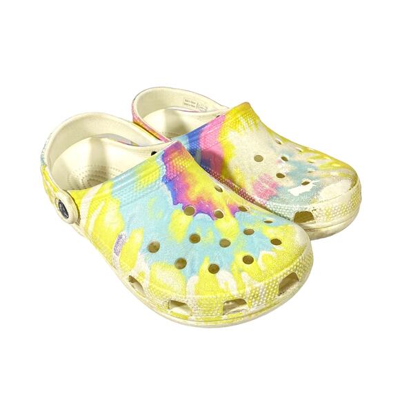 Crocs TieDye Pastel Colors Lightweight Comfort Clog Classic Croc Sz M 5 W 7 - Picture 1 of 12